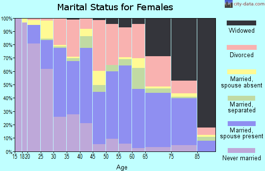 Zip code 22601 marital status for females