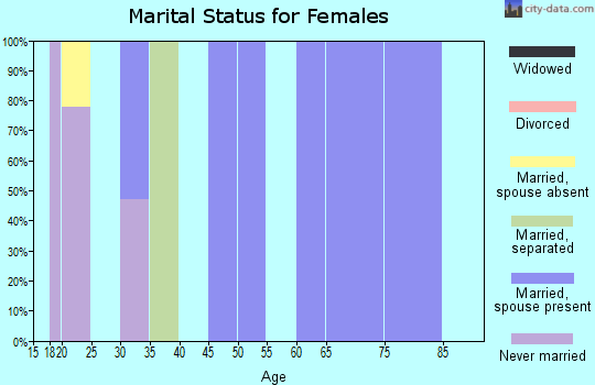 Zip code 22726 marital status for females