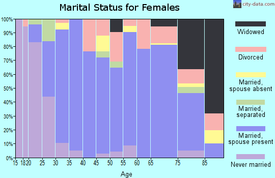 Zip code 22812 marital status for females