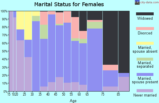 Zip code 22821 marital status for females