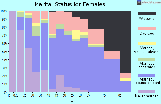 Zip code 22980 marital status for females