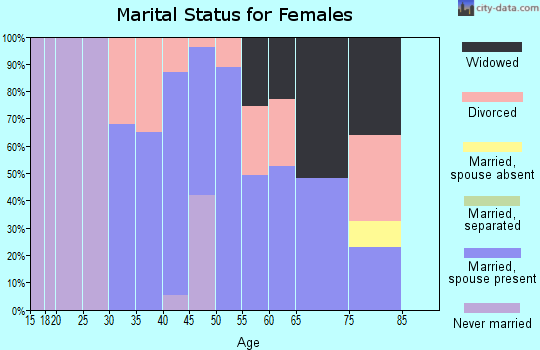 Zip code 23047 marital status for females