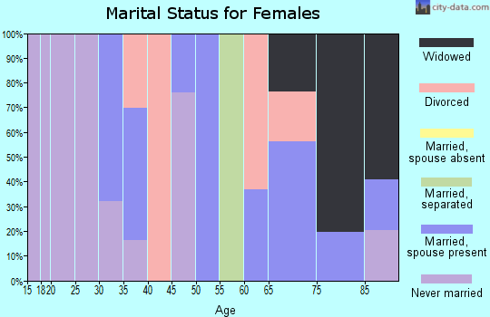 Zip code 23062 marital status for females