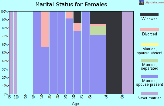 Zip code 23065 marital status for females
