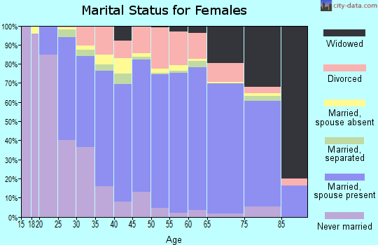 Zip code 23188 marital status for females
