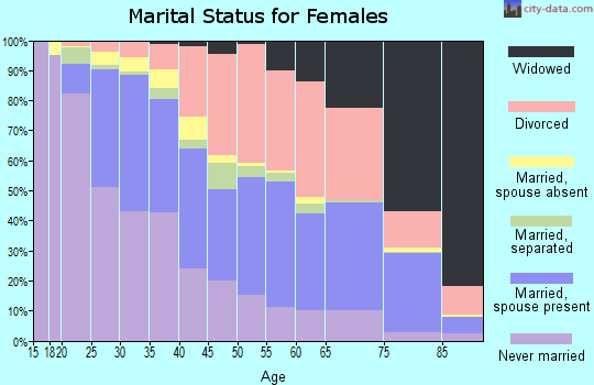 Zip code 23228 marital status for females