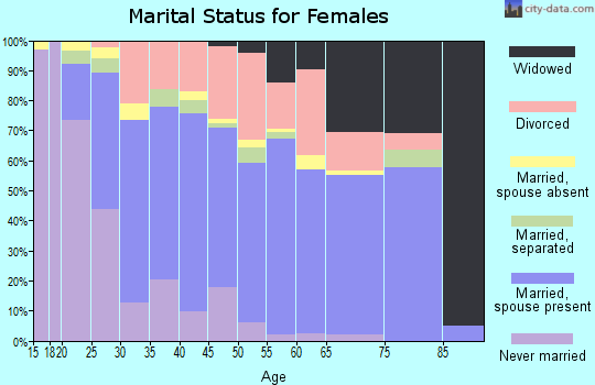 Zip code 23237 marital status for females