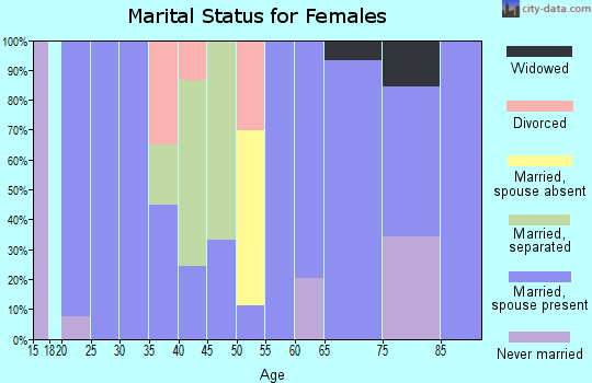 Zip code 23359 marital status for females