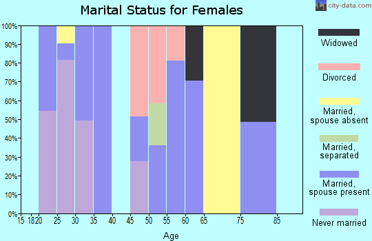 Zip code 23415 marital status for females