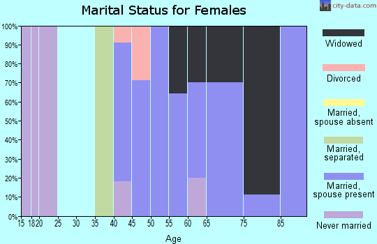 Zip code 23427 marital status for females