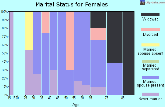 Zip code 23433 marital status for females