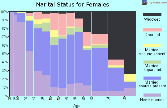 Zip code 23434 marital status for females