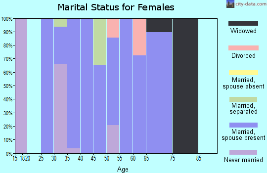 Zip code 23436 marital status for females