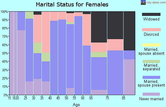 Zip code 23437 marital status for females