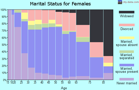 Zip code 23454 marital status for females