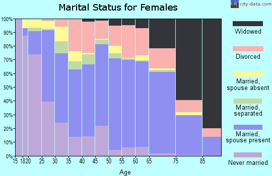Zip code 23455 marital status for females