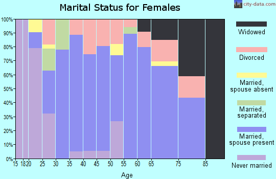 Zip code 23457 marital status for females