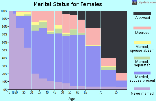 Zip code 23464 marital status for females