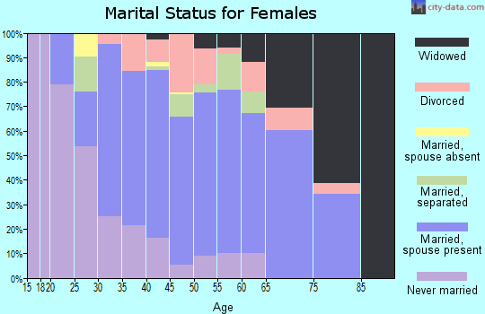 Zip code 23487 marital status for females