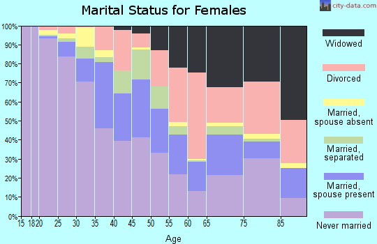 Zip code 23504 marital status for females