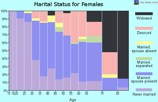 Zip code 23507 marital status for females