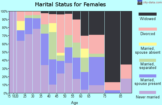 Zip code 23523 marital status for females