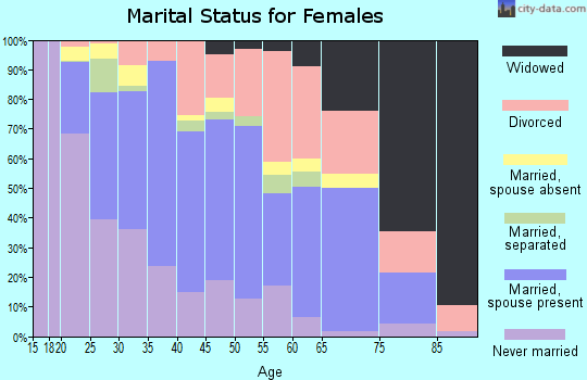 Zip code 23601 marital status for females