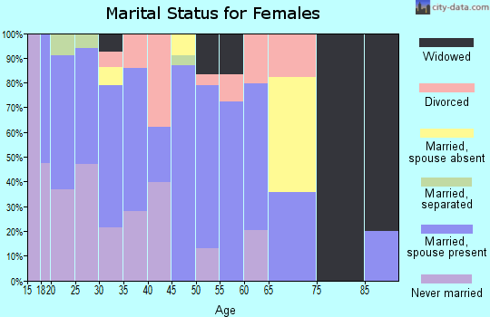 Zip code 23603 marital status for females