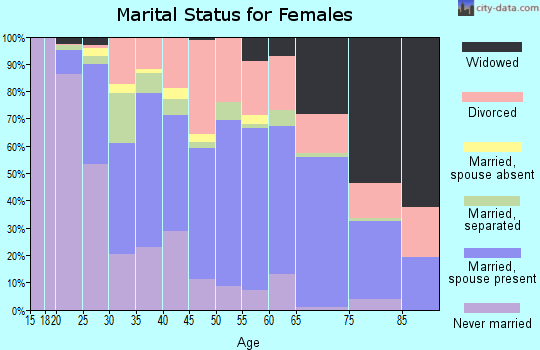 Zip code 23606 marital status for females