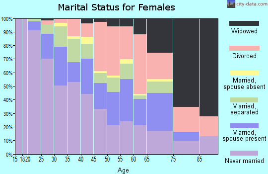 Zip code 23607 marital status for females