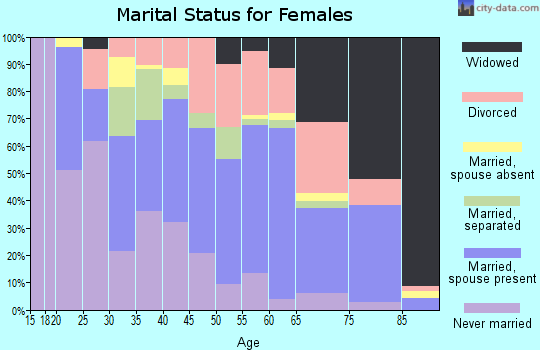 Zip code 23661 marital status for females