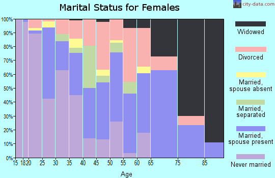 Zip code 23663 marital status for females