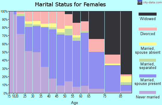 Zip code 23666 marital status for females