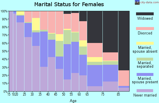 Zip code 23704 marital status for females