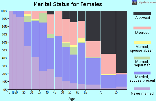 Zip code 23707 marital status for females