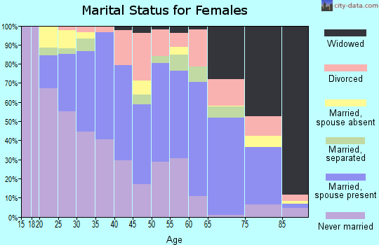 Zip code 23805 marital status for females