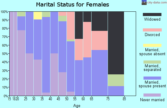 Zip code 23821 marital status for females