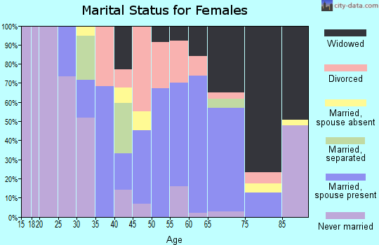 Zip code 23824 marital status for females