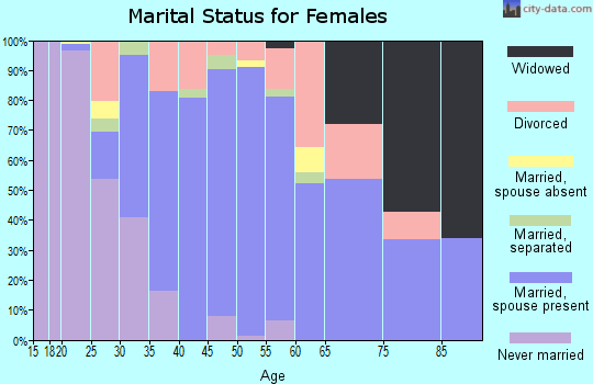 Zip code 23836 marital status for females