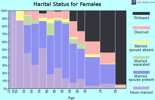 Zip code 23847 marital status for females