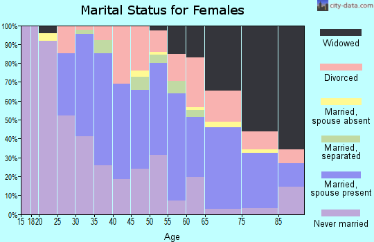 Zip code 23851 marital status for females