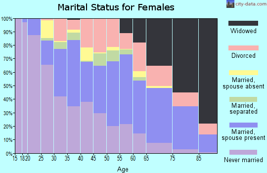 Zip code 23860 marital status for females