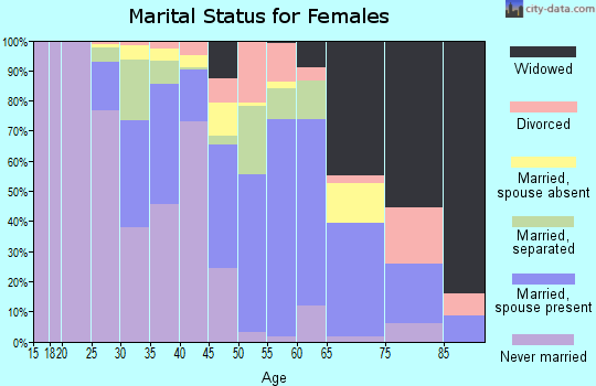Zip code 23868 marital status for females