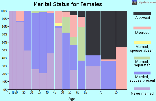 Zip code 23872 marital status for females