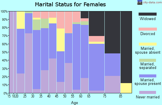 Zip code 23890 marital status for females