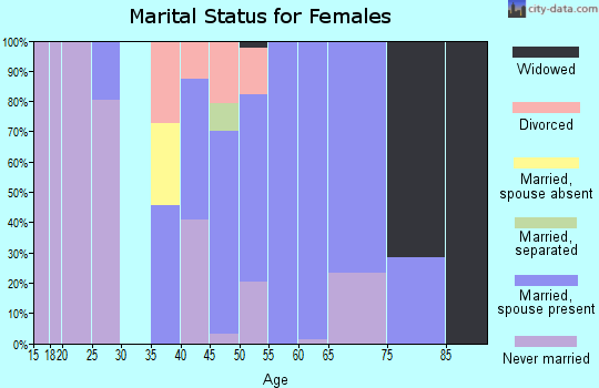 Zip code 23898 marital status for females