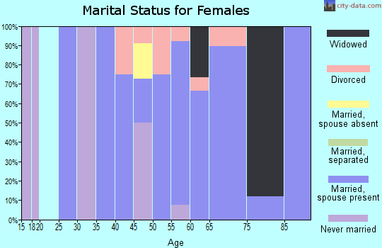 Zip code 23899 marital status for females