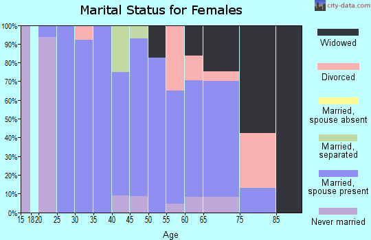 Zip code 23917 marital status for females