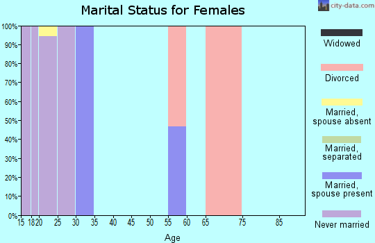 Zip code 24595 marital status for females
