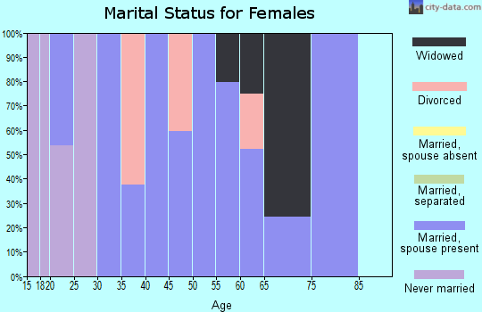 Zip code 25082 marital status for females